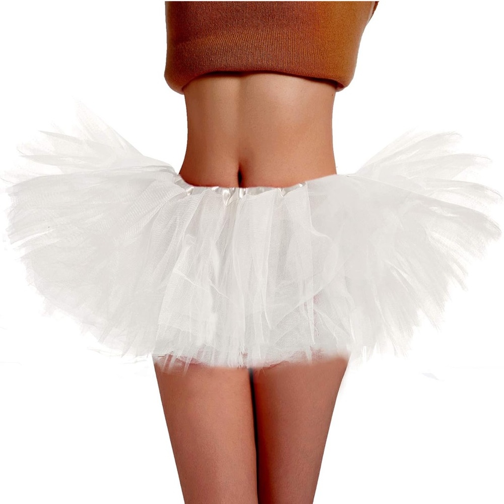 ‼️$10 ‼️ White Layered Tulle Mini Tutu Skirt - Picture 2 of 5